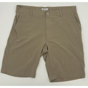 Peter Millar Crown Sport Salem High Drape Shorts Khaki Sz 34